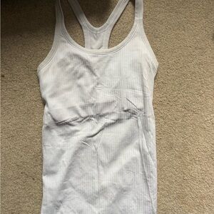 lululemon athletica White Ribbed Tank Top